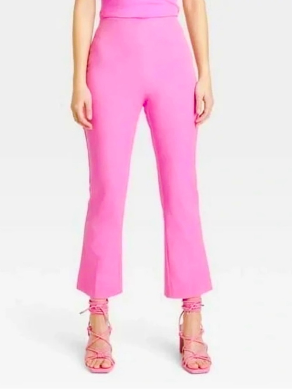 A New Day High-Waist Pink Cropped Flare Pants
